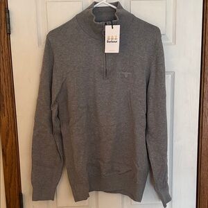 Barbour Men's Zip-Up Sweater in Charcoal